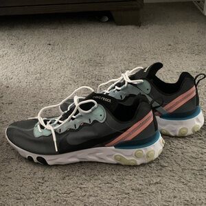 Nike React Element with Gray, Black, and Pink Accents